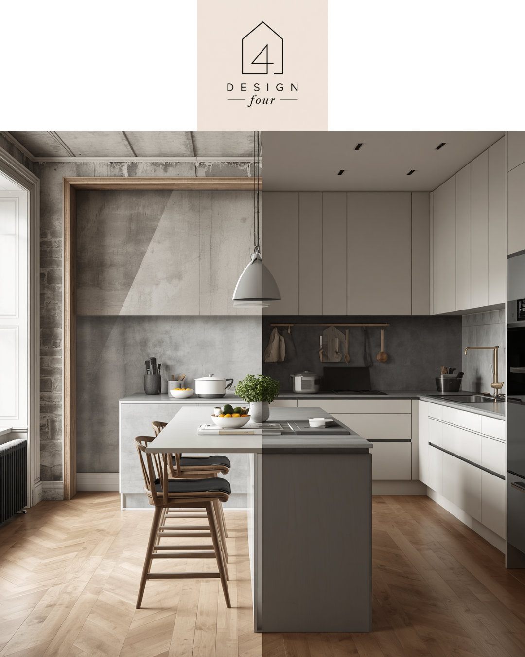 Concrete & Oak Kitchen